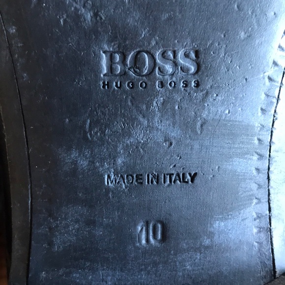 Hugo Boss Italian charcoal leather  lace up shoes - Picture 6 of 10